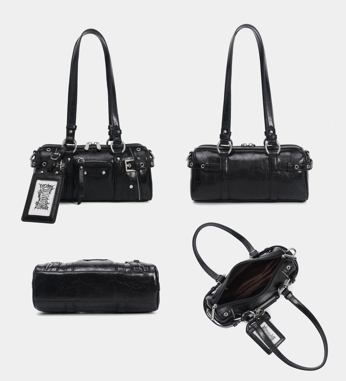 Y2K Biker Baguette Bag