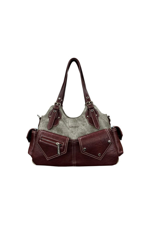 Denim Patchwork Shoulder Bag